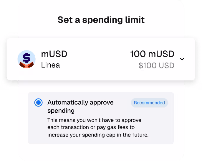 MetaMask Card spending control interface